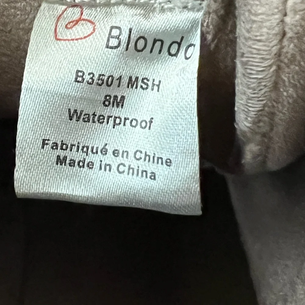 Blondo Tan Winter Waterproof Shoes Women’s Sz 8 Zip up Short Boot Ladie’s Shoe